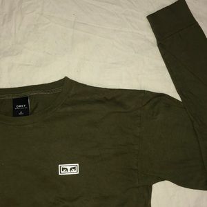 Obey Dark Green Long Sleeve Shirt